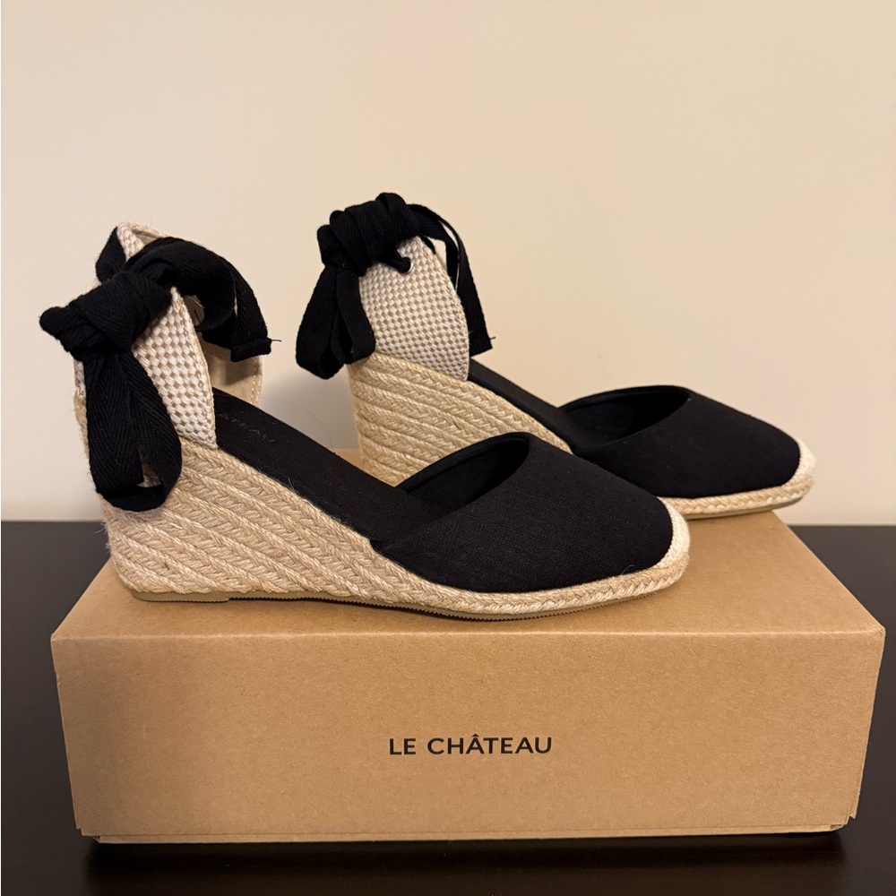 Le Chateau Black Espadrille Wedges